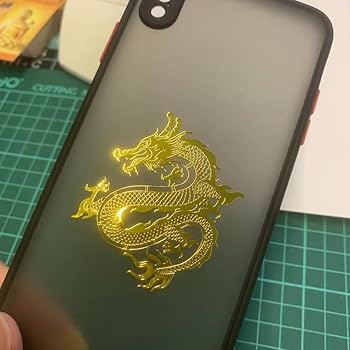 Amazon.co.jp: 金蒔絵シール 辰年 龍 鳳凰 2個セット 守護仏